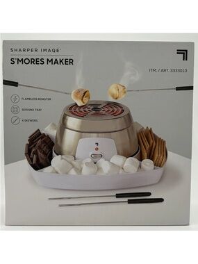 Sharper Image Stainless Steel & White S'mores Maker